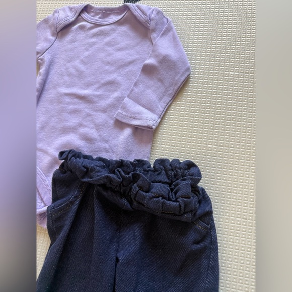 Okie Dokie|Baby girl pastel Purple Long Sleeve Onesie and jeggings outfit•••6M - Picture 2 of 5